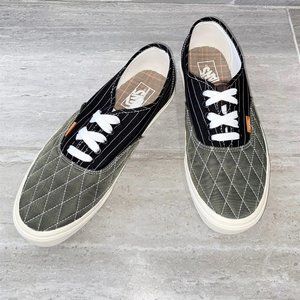 Vans Authentic Mixed Utility Pinstripe/Green/Black Sneakers Shoes Men Size 9.5